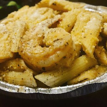 Grini's Grill - Grilled shrimp pasta. Takes about 15mins of a wait but worth it. Like 6-7 jumbo shrimps. Cheese. - Spanish Near Me - New York, New York