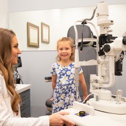 Refined Eye Care & Eyewear Gallery - Pediatric exams are key in identifying myopia (nearsightedness) and amblyopia (lazy eye.)