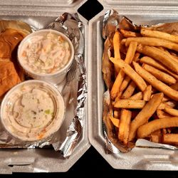 The Rooster Coup - Fries, Slaw and Rolls