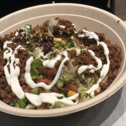BarBurrito - Woodstock - Ground veggie bowl w/black beans, guacamole, rice and pico