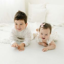Caitlin K Photography - One year old portrait with her brother