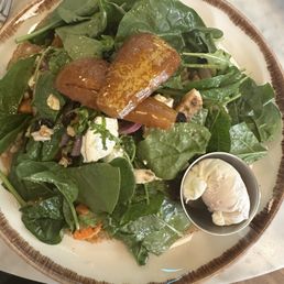 Buckwheat salad crêpe with a side of chicken. Delicious.