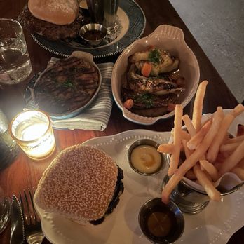 The Loyalist - The French Smash, The Loyalist OG Cheeseburger, Pommes Dauphine, Charred Cabbage - New American Near Me - Chicago, Illinois The Loyalist - The French Smash, The Loyalist OG Cheeseburger, Pommes Dauphine, Charred Cabbage - New American Near Me - Chicago, Illinois