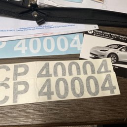 TCP stickers for car bumpers as required by CPUC