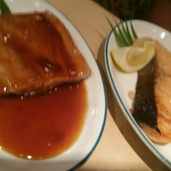 Yanagi Sushi - Neil's dinner: teriyaki ahi and broiled salmon - Japanese Near Me - Honolulu, Hawaii