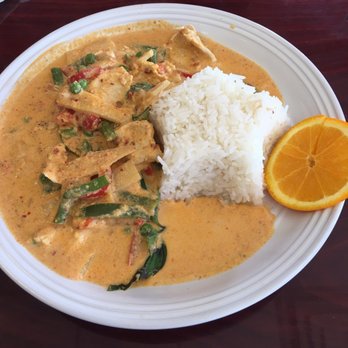 Thai Cuisine - Chicken red curry, level 4 spicy - Thai Near Me - Evans Mills, New York Thai Cuisine - Chicken red curry, level 4 spicy - Thai Near Me - Evans Mills, New York