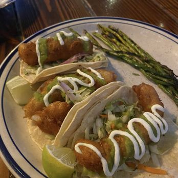 Max Gill and Grill - Fish tacos with a side of asparagus - Seafood Near Me - Denver, Colorado