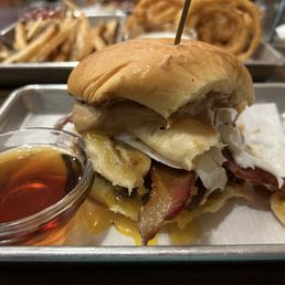Hunka Burnin Love with a runny egg and syrup Hunka Burnin Love with a runny egg and syrup