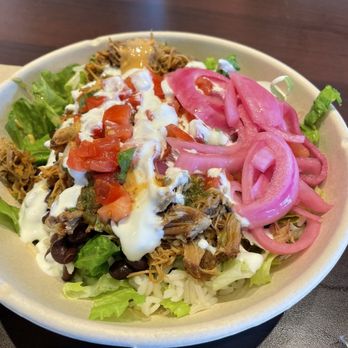 QDOBA Mexican Eats - Salad with carnitas - Mexican Near Me - Northborough, Massachusetts