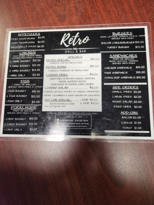 Menu photo 1 Retro Grill & Bar Tulsa, OK Menu photo 1 Retro Grill & Bar Tulsa, OK