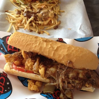 BB's Tex-Orleans - Surf and Turf Poboy with Tex Cajun fries - Cajun/Creole Near Me - Houston, Texas