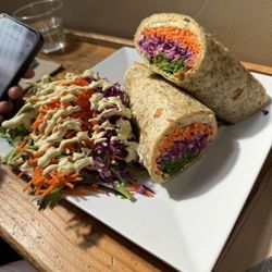 Shine Burrito with side salad.