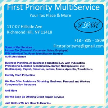 First Priority MultiService - Payroll Services Near Me - Richmond Hill, New York First Priority MultiService - Payroll Services Near Me - Richmond Hill, New York