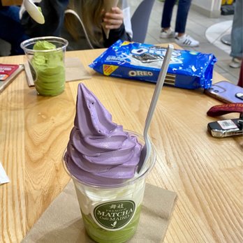 Matcha Cafe Maiko - Soft Serve Ice Cream in Cup (matcha, vanilla, ube) - Desserts Near Me - Centreville, Virginia Matcha Cafe Maiko - Soft Serve Ice Cream in Cup (matcha, vanilla, ube) - Desserts Near Me - Centreville, Virginia