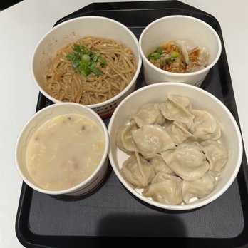 Bafang Dumpling - Combo 5 - signature dumplings with corn chowder soup Spicy wontons Sesame noodles - Taiwanese Near Me - Chino Hills, California