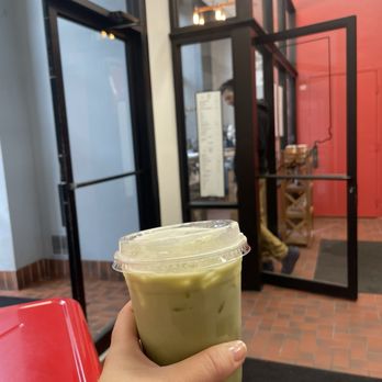 Georgia Street Grind - Matcha latte with pistachio, cherry and lavender - Coffee & Tea Near Me - Indianapolis, Indiana