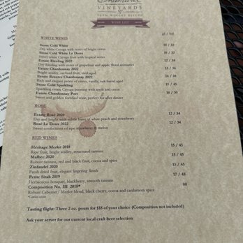 Chamard Vineyards - Menu - Wineries Near Me - Clinton, Connecticut Chamard Vineyards - Menu - Wineries Near Me - Clinton, Connecticut