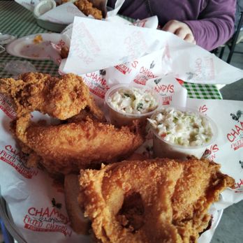 Champy's Famous Fried Chicken - 3 piece white meat with two sides of slaw $14. - Southern Near Me - Chattanooga, Tennessee Champy's Famous Fried Chicken - 3 piece white meat with two sides of slaw $14. - Southern Near Me - Chattanooga, Tennessee