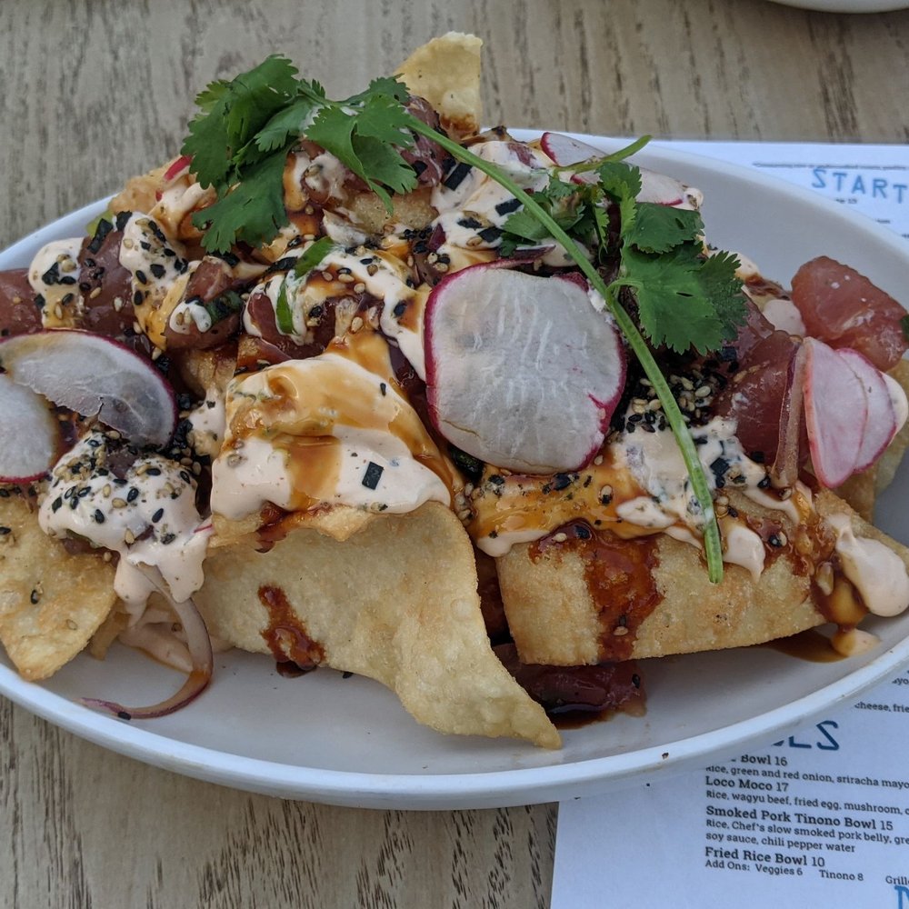 The Crooked Surf - Poke Nacho- The sauces were extraordinary! The chips were plentiful. The tuna was extremely fresh, but wished there were more. - Cocktail Bars Near Me - Kapaa, Hawaii The Crooked Surf - Poke Nacho- The sauces were extraordinary! The chips were plentiful. The tuna was extremely fresh, but wished there were more. - Cocktail Bars Near Me - Kapaa, Hawaii