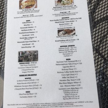 Acadian Grille Scratch Kitchen - Menu - Cajun/Creole Near Me - Omaha, Nebraska