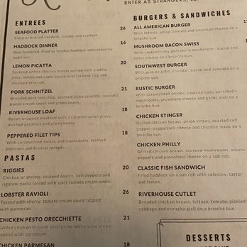RiverHouse Restaurant - Menu-back side - Bars Near Me - Pulaski, New York RiverHouse Restaurant - Menu-back side - Bars Near Me - Pulaski, New York