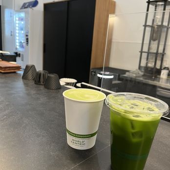 Kaizen & Coffee - Left, chai Matcha. Right, matcha American (no milk) - Coffee & Tea Near Me - San Mateo, California Kaizen & Coffee - Left, chai Matcha. Right, matcha American (no milk) - Coffee & Tea Near Me - San Mateo, California