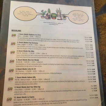 Desert Monks Brewing - Beer menu - Breweries Near Me - Gilbert, Arizona