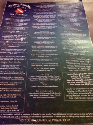 Menu photo 2 Quahog Republic Dive Bar Falmouth, MA