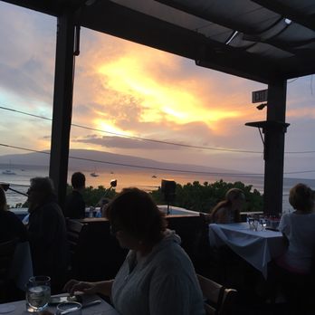 Fleetwood's on Front St - View of Molokai and the sunset from the rooftop. - New American Near Me - Lahaina, Hawaii