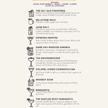 Millstone Social - Cocktail menu - Tacos Near Me - Richmond, Kentucky