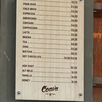 Coava Coffee Roasters - Menu - Coffee & Tea Near Me - Portland, Oregon Coava Coffee Roasters - Menu - Coffee & Tea Near Me - Portland, Oregon