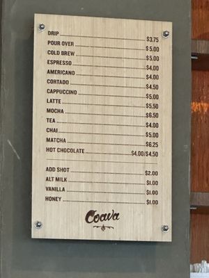 Menu photo 2 Coava Coffee Roasters Portland, OR Menu photo 2 Coava Coffee Roasters Portland, OR