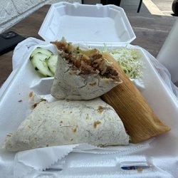 Tortilleria Y Taqueria Leon - Carne Asada Burrito and a Red Tamale. so good!