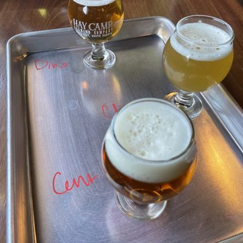 Hay Camp Brewing Company - three beers on a tray - Brewpubs Near Me - Rapid City, South Dakota Hay Camp Brewing Company - three beers on a tray - Brewpubs Near Me - Rapid City, South Dakota