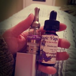 Zombie Juice!! And sporting some Magic Vape rubbers on the newest tank! Great juice, pure, clean flavor. Great customer service! Zombie Juice!! And sporting some Magic Vape rubbers on the newest tank! Great juice, pure, clean flavor. Great customer service!