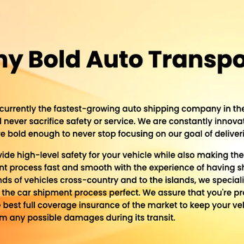 Bold Auto Transport - Vehicle Shipping - Vehicle Shipping Near Me - Dallas, Texas