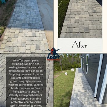 Adept Pressure Washing and Paver Sealing - Befor & After Paver Sanding and Seal Job. - Pressure Washers Near Me - Santa Rosa Beach, Florida Adept Pressure Washing and Paver Sealing - Befor & After Paver Sanding and Seal Job. - Pressure Washers Near Me - Santa Rosa Beach, Florida
