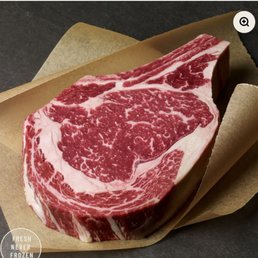 This is an example of what a bone in ribeye looks like from a butcher shop
