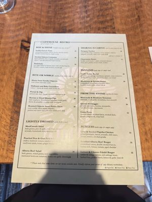 Menu photo 1 Cliffhouse Bistro Mount Norquay, AB Menu photo 1 Cliffhouse Bistro Mount Norquay, AB