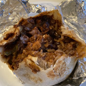 Montecristo Taqueria - Chicken Mole Burrito (not the most beautiful cross section but it is delicious!) - Mexican Near Me - Berkeley, California