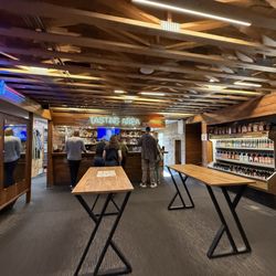 The Hive at Estes Park Brewery - Tasting area to samples their beers down stairs.