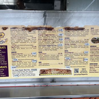 La Joya Taco Truck - Menu October 22, 23 - Mexican Near Me - Vallejo, California