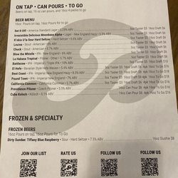 Providence Brewing Company - Updated beer list.   November 2023.