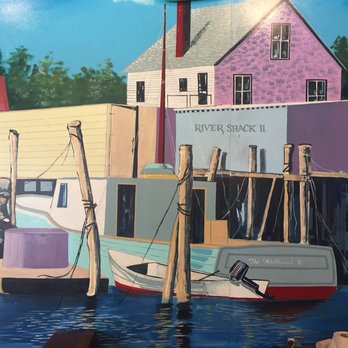 The River Shack - Part of adorable, well done mural inside The River Shack. It's much better than the ersatz Jimmy Buffet look. - Seafood Near Me - Charlestown, Maryland The River Shack - Part of adorable, well done mural inside The River Shack. It's much better than the ersatz Jimmy Buffet look. - Seafood Near Me - Charlestown, Maryland