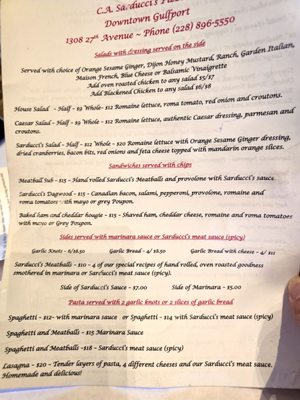 Menu photo 2 C.A. Sarducci's Pizzeria Gulfport, MS Menu photo 2 C.A. Sarducci's Pizzeria Gulfport, MS