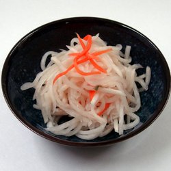 Omi Oriental Grocery - White Radish Kimchi.  Eat it as is or use it anywhere you would use Sauerkraut!