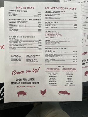 Menu photo 1 Doc's Barbeque and Southern Buffet Columbia, SC