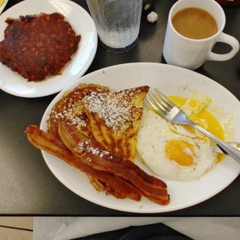 Robert's Restaurant - 2 Eggs with Bacon and Corned Beef Hash - Breakfast & Brunch Near Me - Dania, Florida Robert's Restaurant - 2 Eggs with Bacon and Corned Beef Hash - Breakfast & Brunch Near Me - Dania, Florida