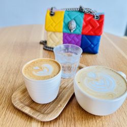 Monogram Coffee - Lavender latte, Chai latte ( has a kick)