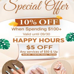 Serenity Spa & Nails - SPECIAL OFFER 
10% OFF When Spending $100+ until 09/30
Treat yourself to a little pampering this month at Serenity Spa & Nails!
